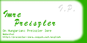 imre preiszler business card